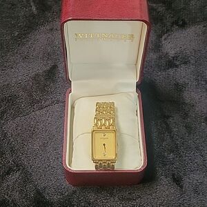 Gold Classic Dress Watch with Metal Link Bracelet